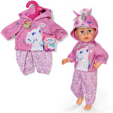 ZAPF Creation BABY born Outfit Unicorn 43cm, Accessori della bambola BABY born Outfit Unicorn 43cm, Set di vestiti per bambola, 3 anno/i