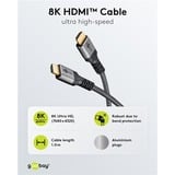 goobay Plus Cavo HDMI ad alta velocità, 8K @ 60Hz grigio