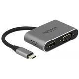 DeLOCK 64074 hub di interfaccia USB 3.2 Gen 1 (3.1 Gen 1) Type-C Grigio, Adattatore grigio, USB 3.2 Gen 1 (3.1 Gen 1) Type-C, HDMI, USB 3.2 Gen 1 (3.1 Gen 1) Type-A, USB 3.2 Gen 1 (3.1 Gen 1) Type-C, VGA, 3840 x 2160 Pixel, Grigio, Metallo, 87 W