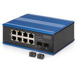 Digitus Switch Gigabit Ethernet PoE industriale 8+2 porte, Interruttore 