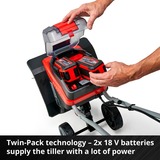 EINHELL GE-CR 30 Li - Solo Electric mini tiller 10990g, Hack rosso/Nero, Electric mini tiller, 11 kg, 30 cm, 20 cm, 73,73 dB, 93 dB