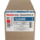 fischer Vite per pannelli truciolari ClassicFast II 5,0x60 testa svasata TX 