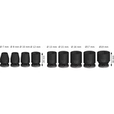 Bosch Set di bussole a impatto PRO 3/8", 9 pezzi, chiave combinata   Nero
