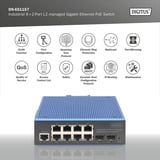 Digitus Switch Gigabit Ethernet PoE industriale gestito L2 8+2 porte, Interruttore 