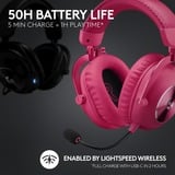 Logitech PRO X 2 LIGHTSPEED, Cuffia da gioco Magenta