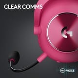Logitech PRO X 2 LIGHTSPEED, Cuffia da gioco Magenta