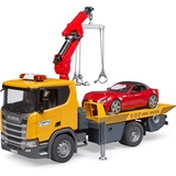 bruder Scania Super 560R camion di soccorso con modulo luci e suoni e roadster, Veicolo modello 