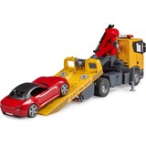 bruder Scania Super 560R camion di soccorso con modulo luci e suoni e roadster, Veicolo modello 