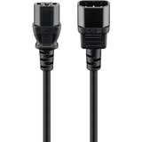 goobay 95125 cavo di alimentazione Nero 1 m IEC C14 IEC C13, Cavo di prolunga Nero, 1 m, IEC C14, IEC C13, H05VV-F3G, 250 V