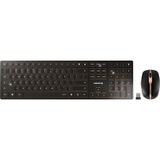 CHERRY DW 9100 SLIM tastiera Mouse incluso Universale RF senza fili + Bluetooth QWERTY Inglese US Nero, Set desktop Nero/Bronzo, Wireless, RF senza fili + Bluetooth, QWERTY, Nero, Mouse incluso