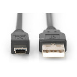 Digitus Cavo USB 2.0, connettore USB-A > connettore mini USB Nero