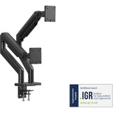 Digitus Supporto doppio per monitor, 2x 45", 2x 20 kg, Base per monitor Nero
