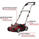 EINHELL Arieggiatore-Scarificatore a batteria GE-SC 36/35 Li-Solo, 36 Volt (2x18V) rosso/Nero