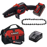 EINHELL Power X-Change Motosega a batteria GE-PS 18/15 Li Kit con borsa, 18 Volt, Potatore Nero/Rosso
