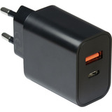 Inter-Tech Caricatore PD-2120, caricatore USB-C + USB-A, Caricabatterie Nero