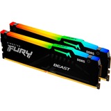 Kingston FURY FURY Beast 64GB 6400MT/s DDR5 CL32 DIMM (Kit da 2 moduli) RGB EXPO, Memoria Nero, 64 GB, 2 x 32 GB, DDR5, 288-pin DIMM, Nero