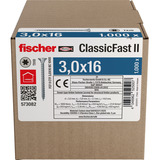 fischer Vite per truciolato ClassicFast II 3,0x16 testa svasata TX 