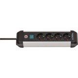Brennenstuhl Multipresa Premium Alu-Line 4 vie, Ciabatta Nero/alluminio