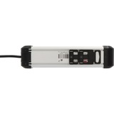 Brennenstuhl Multipresa Premium Alu-Line 4 vie, Ciabatta Nero/alluminio