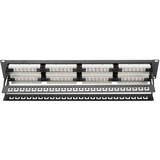 Digitus Pannello Patch Classe E, CAT 6, Patch Panel Nero, CAT 6, RJ-45, Nero, Acciaio galvanizzato, SECC, Acciaio, Montaggio a rack, 560 mm, 75 mm