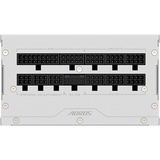 GIGABYTE AORUS ELITE P1000W ICE Alimentatore - PCIe 5.0, 80 PLUS Platinum, Design completamente modulare, Ventola da 120 mm, Compatibile con ATX 3.0, Spina EU, Alimentatore PC bianco, 80 PLUS Platinum, Design completamente modulare, Ventola da 120 mm, Compatibile con ATX 3.0, Spina EU, 1000 W, 100 - 240 V, 50/60 Hz, 15 - 6.5 A, Attivo, 125 W