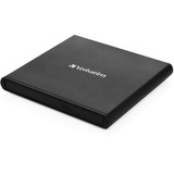 Verbatim Masterizzatore CD/DVD esterno Slimline, masterizzatore DVD esterno Nero, Nero, Vassoio, Orizzontale, Computer portatile, DVD±RW, USB 2.0