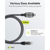 goobay Cavo Ethernet USB-C 3.2 Gen2 connettore > connettore RJ-45, Scheda di rete Nero/Argento