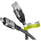 goobay Cavo Ethernet USB-C 3.2 Gen2 connettore > connettore RJ-45, Scheda di rete Nero/Argento