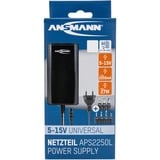 Ansmann APS 2250L adattatore e invertitore Interno Nero, Alimentazione elettrica Nero, Universale, Interno, 100 - 240 V, 50/60 Hz, 5 - 15 V, Nero