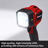 EINHELL Lampada a batteria Power X-Change TC-CL 18/350 Li - Solo, 18 Volt, Luce LED 