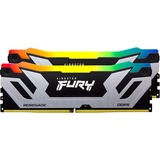 Kingston FURY FURY 48GB 8400MT/s DDR5 CL40 CUDIMM (Kit da 2) Renegade RGB Silver XMP, Memoria argento/Nero, 48 GB, 2 x 24 GB, DDR5, 288-pin DIMM