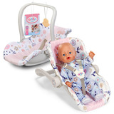 ZAPF Creation BABY born Comfort Seat Flower, Accessori della bambola BABY born Comfort Seat Flower, Sedia da viaggio per bambola, 3 anno/i
