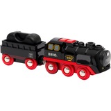 BRIO Battery-Operated Steaming Train,  veicolo da gioco Nero/Rosso, Battery-Operated Steaming Train, Modello di treno, Ragazzo, 3 pz, 0,3 anno/i, Nero, Rosso, Modello di ferrovia/treno