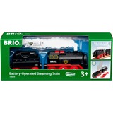 BRIO Battery-Operated Steaming Train,  veicolo da gioco Nero/Rosso, Battery-Operated Steaming Train, Modello di treno, Ragazzo, 3 pz, 0,3 anno/i, Nero, Rosso, Modello di ferrovia/treno