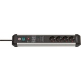 Brennenstuhl Multipresa Premium-Protect-Line 4 vie, Ciabatta Nero/alluminio