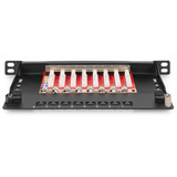 Digitus Pannello patch slim CAT 6A, classe EA, 8 porte, Patch Panel Nero