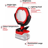 EINHELL Power X-Change lampada da esterno a batteria GC-OL 18/1500 Li-Solo, 18Volt, Luce LED rosso