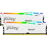 Kingston FURY FURY Beast 32GB 6400MT/s DDR5 CL32 DIMM (Kit da 2 moduli) White RGB EXPO, Memoria bianco, 32 GB, 2 x 16 GB, DDR5, 288-pin DIMM, Bianco