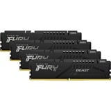 Kingston FURY FURY Beast 64 GB 5200 MT/s DDR5 CL40 DIMM (Kit da 4) Black XMP, Memoria Nero, 64 GB, 4 x 16 GB, DDR5, 288-pin DIMM, Nero