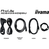 iiyama ProLite XCB4594DQSU-B1, Monitor LED Nero (opaco), 113 cm (44.5"), 5120 x 1440 Pixel, Dual QHD, LED, 2 ms, Nero