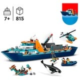 LEGO City 60368 Esploratore Artico, Grande Nave Giocattolo Galleggiante con Elicottero, Gommone, Sottomarino e Relitto Barca, Giochi di costruzione Grande Nave Giocattolo Galleggiante con Elicottero, Gommone, Sottomarino e Relitto Barca, Set da costruzione, 7 anno/i, Plastica, 815 pz, 2,66 kg