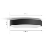 Philips Hue White Ambiance Enrave Lampada da Soffitto M, Luce LED Nero