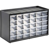 Stanley Cassettiera 30 cassetti piccol, Cassetta portautensili Nero/trasparente, Cassetta degli attrezzi, Plastica, Nero, 365 mm, 153 mm, 222 mm