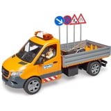 bruder MB Sprinter comunale con modulo luce e suono, Veicolo modello arancione 