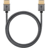 goobay Cavo HDMI Plus sottile ad alta velocità con Ethernet, 4K @ 60Hz grigio