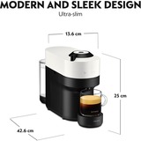 Krups Vertuo Pop Nespresso by XN9201, Macchina a capsula Nero/Bianco, Macchina per caffè a capsule, 0,56 L, Capsule caffè, 1500 W, Nero, Bianco
