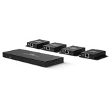 Lindy Extender splitter HDMI e IR a 4 porte Nero