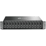 TP-Link TL-MC1400 V3 telaio dell'apparecchiatura di rete 2U, Housing grigio, 100-240V, 50 - 60 Hz, 9.5 V, 0 - 40 °C, -40 - 70 °C, 10 - 90%, Vendita al dettaglio