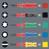 Wera 9751 Inserto in schiuma Kraftform Kompakt VDE Set 1, Cacciavite rosso/Giallo