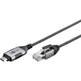 goobay Cavo adattatore Ethernet USB-C 3.2 Gen2 > RJ-45, Slim Nero/grigio